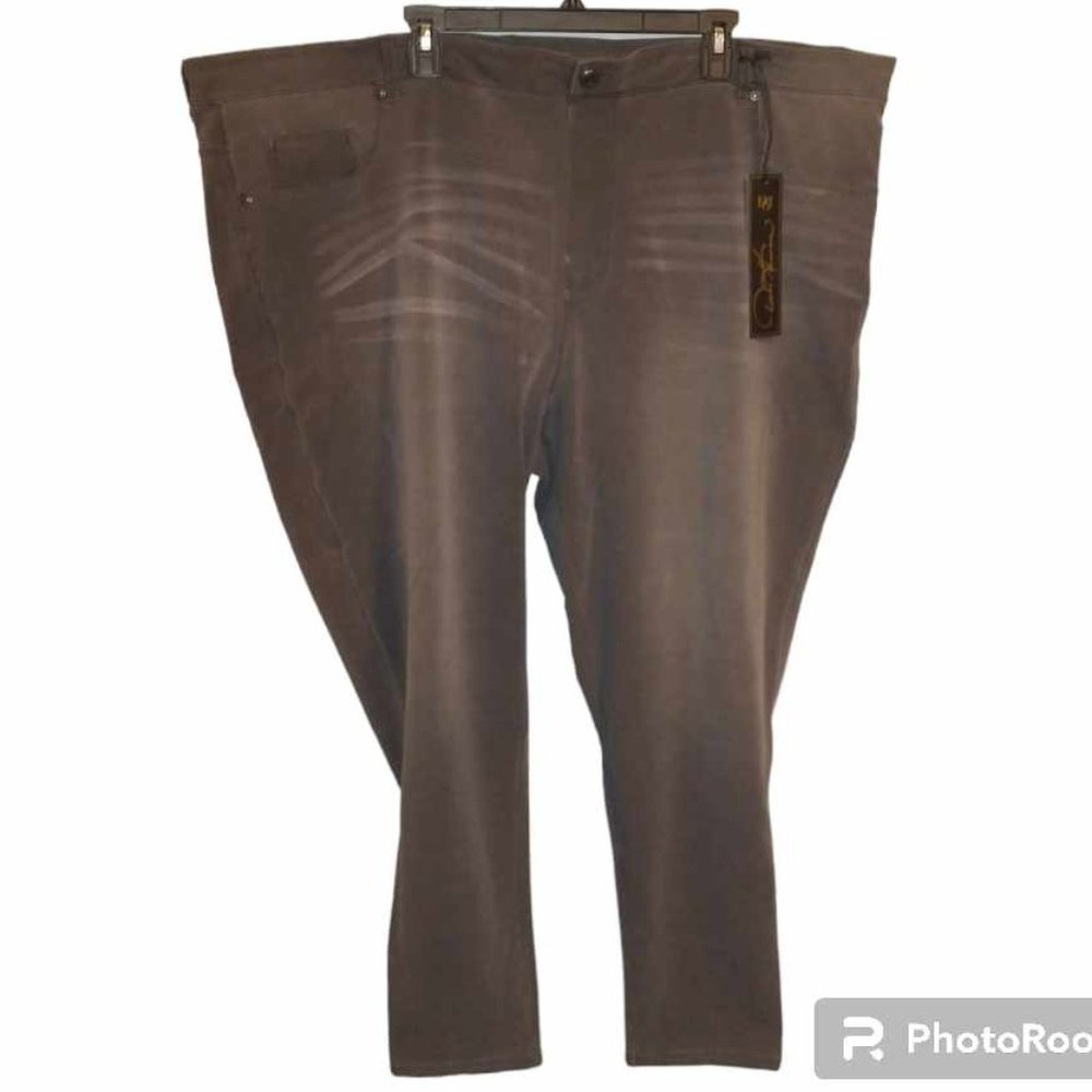 DG2 Diane Gilman Flex Pull On Skinny Jeggings gray 4XT w-002